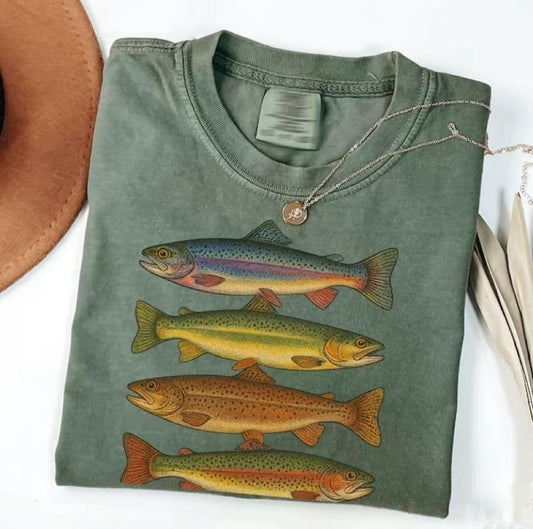 Trout Fish Vintage T-Shirt/Sweatshirt/Hoodie