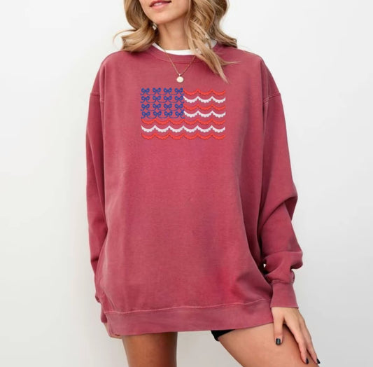 USA Bow Coquette Embroidered T-Shirt/Sweatshirt/Hoodie